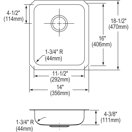 Elkay-ELUHAD111645-Specification Image