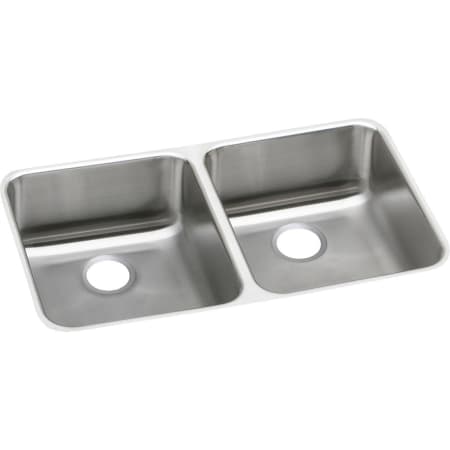 Elkay Lustertone Stainless Steel 31-3/4" x 16-1/2'' Undermount Double Basin Kitchen Sink with 4-7/8" Depth and Rounded Basin Corners Stainless Steel