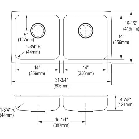 Elkay-ELUHAD321650-Specification Image