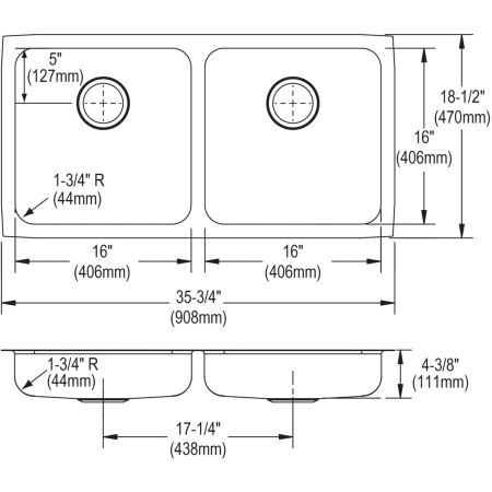 Elkay-ELUHAD361845-Specification Image