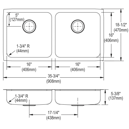 Elkay-ELUHAD361855-Specification Image