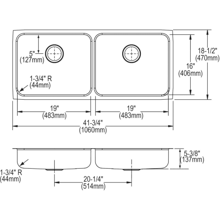 Elkay-ELUHAD421855-Specification Image