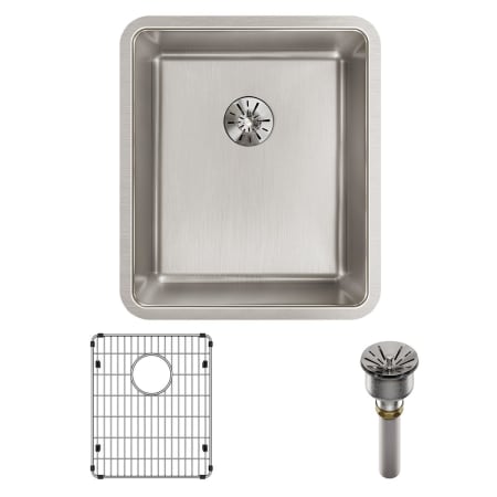 Elkay Lustertone Iconix 16" Undermount Single Basin Stainless Steel Kitchen Sink with Basin Rack and Perfect Drain Stainless Steel