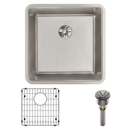 Elkay Lustertone Iconix 18-1/2" Undermount Single Basin Stainless Steel Kitchen Sink with Basin Rack and Perfect Drain Stainless Steel
