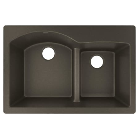 Elkay Quartz Luxe 33" Drop In Offset Double Basin Quartz Composite Kitchen Sink with Aqua Divide Chestnut