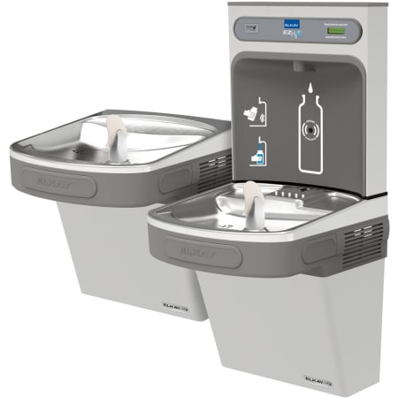 Elkay EZH20 36-1/4" Wall Mounted Bi-Level Station Hands Free Bottle Filler Combo - Cooler Operated Stainless Steel