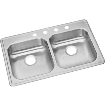 Elkay Dayton 33" Drop In Double Basin Stainless Steel Kitchen Sink 4 Faucet Holes