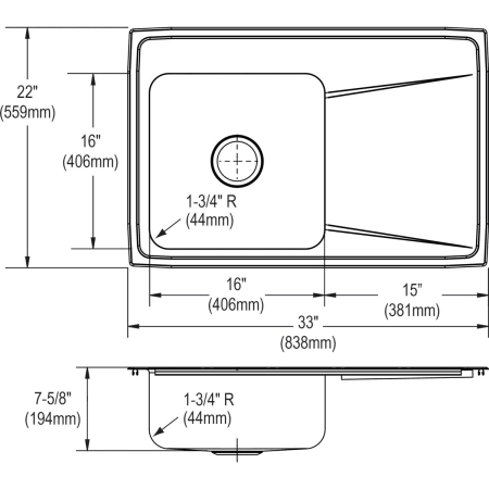 Elkay-ILR3322L-Specification Image