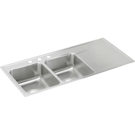Elkay Lustertone 48" Drop In Double Basin Stainless Steel Kitchen Sink with Drainboard 4 Faucet Holes