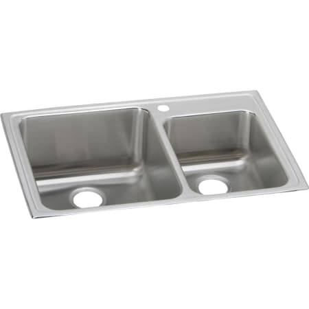 Elkay Lustertone 33" x 22" Stainless Steel Double Basin Top Mount Kitchen Sink 1 Faucet Hole