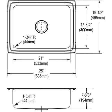 Elkay-LFR2519-Specification Image