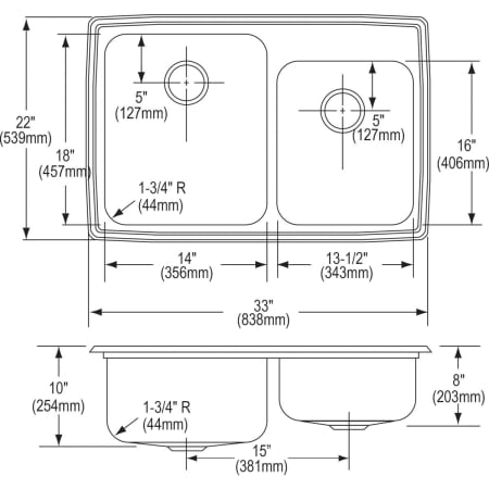 Elkay-LGR3322-Specification Image