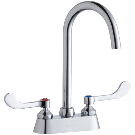 Elkay 1.5 GPM Deck Mounted Double Wrist Blade Handle Utility Faucet with Brass Handles Chrome