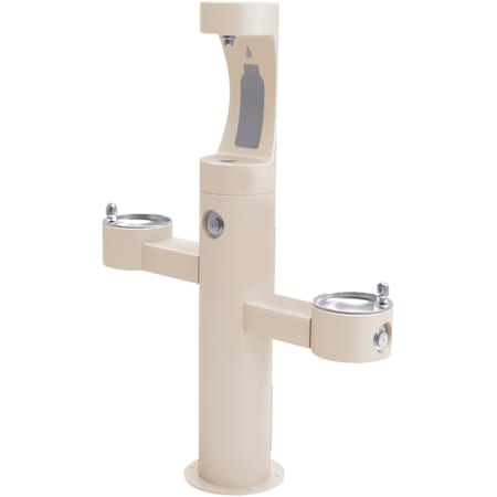 Elkay EZH2O 64" Floor Mounted ADA Outdoor Rated Triple Station Bottle Filler Fountain Combo Beige