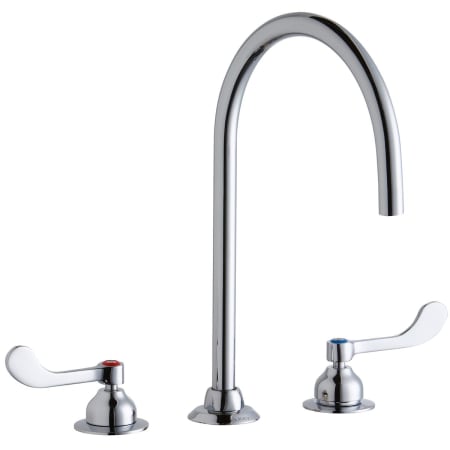 Elkay 1.5 GPM Deck Mounted Double Wrist Blade Handle Utility Faucet with Brass Handles Chrome
