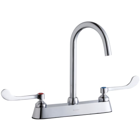 Elkay 1.5 GPM Deck Mounted Double Wrist Blade Handle Utility Faucet with Brass Handles Chrome