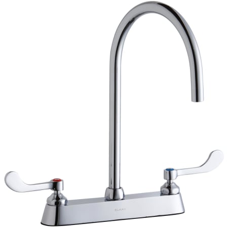 Elkay 1.5 GPM Deck Mounted Double Wrist Blade Handle Utility Faucet with Brass Handles Chrome