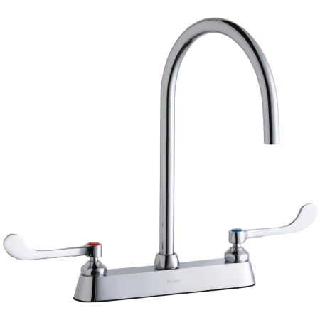 Elkay 1.5 GPM Deck Mounted Double Wrist Blade Handle Utility Faucet with Brass Handles Chrome