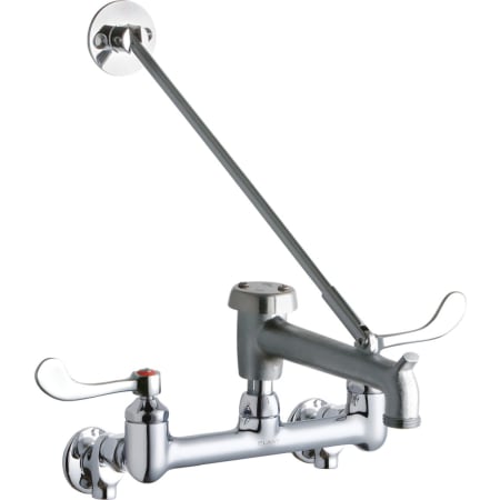 Elkay Wall Mount Utility Faucet with Two Handles and 8" Widespread Holes Chrome