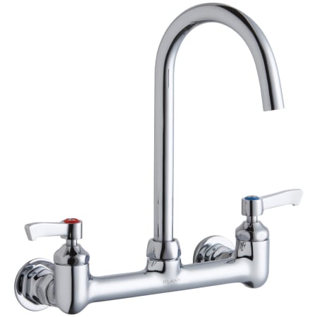 Elkay 1.5 GPM Wall Mounted Double Lever Handle Utility Faucet with Brass Handles Chrome