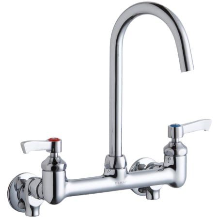 Elkay 1.5 GPM Wall Mounted Double Lever Handle Utility Faucet with Brass Handles Chrome