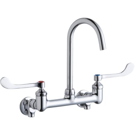 Elkay 1.5 GPM Wall Mounted Double Wrist Blade Handle Utility Faucet with Brass Handles Chrome
