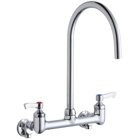 Elkay 1.5 GPM Wall Mounted Double Lever Handle Utility Faucet with Brass Handles Chrome