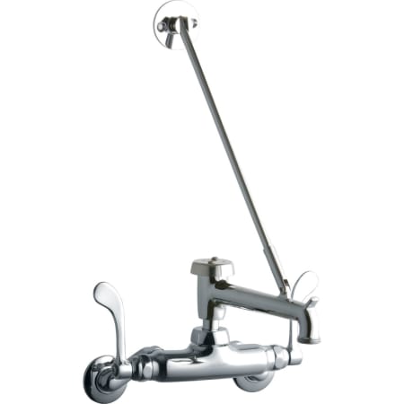 Elkay Wall Mount Utility Faucet with Two Handles and 8" Widespread Holes Chrome