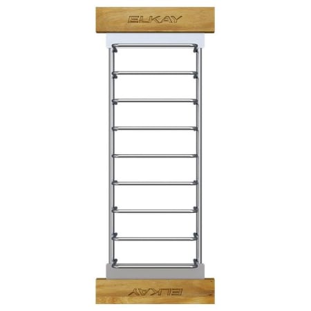 Elkay Crosstown 16-7/8" L x 6-3/4" W Stainless Steel Dish Drying Rack with Wood Handles Stainless Steel