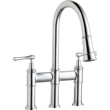 Elkay Explore 1.5 GPM Bridge Pull Down Kitchen Faucet Chrome