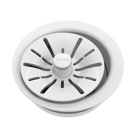 Elkay Perfect Drain® 3-1/2" Polymer Disposer Flange with Removable Basket Strainer and Rubber Stopper Arctic Fox