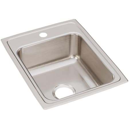 Elkay Lustertone 13-1/2" Drop In Single Basin Stainless Steel Kitchen Sink 1 Faucet Hole