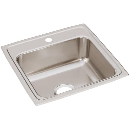 Elkay Lustertone 19-1/2" Drop In Single Basin Stainless Steel Kitchen Sink 1 Faucet Hole