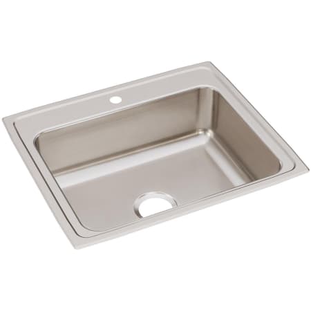 Elkay Lustertone 25" Drop In Single Basin Stainless Steel Kitchen Sink 1 Faucet Hole