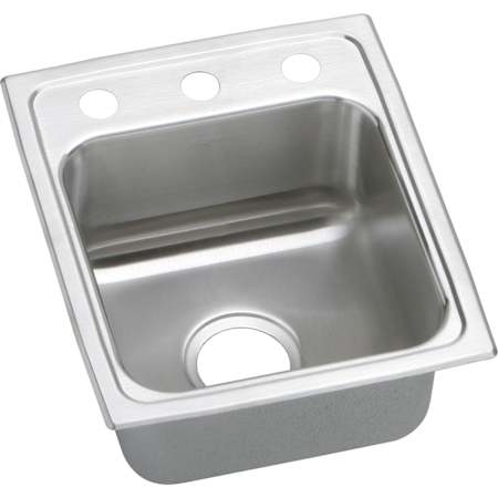 Elkay Gourmet 15" Single Basin Drop In Stainless Steel Bar Sink 2 Faucet Holes (Middle Right)