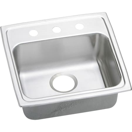 Elkay Lustertone 19" Drop In Single Basin Stainless Steel Kitchen Sink 2 Faucet Holes (Middle Right)