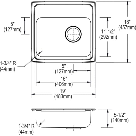 Elkay-LRAD191855R-Specification Image