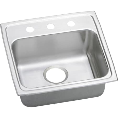 Elkay Lustertone 19-1/2" Drop In Single Basin Stainless Steel Kitchen Sink 1 Faucet Hole