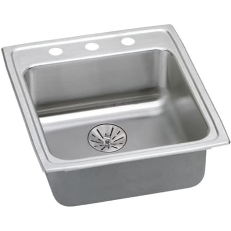 Elkay Lustertone 19-1/2" Drop In Single Basin Stainless Steel Kitchen Sink with Basket Strainer Stainless Steel