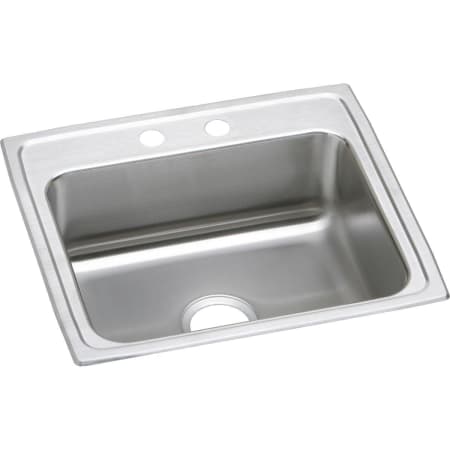 Elkay Lustertone 22" Drop In Single Basin Stainless Steel Kitchen Sink 1 Faucet Hole