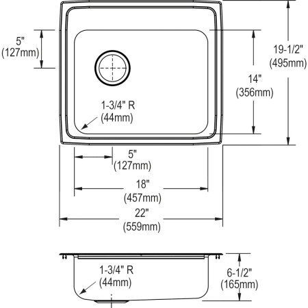 Elkay-LRAD221965L-Specification Image