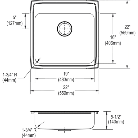 Elkay-LRAD222255MR2-Specification Image