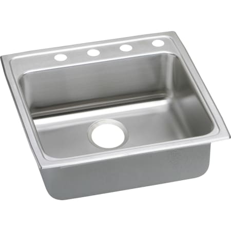 Elkay Lustertone 22" Drop In Single Basin Stainless Steel Kitchen Sink 1 Faucet Hole