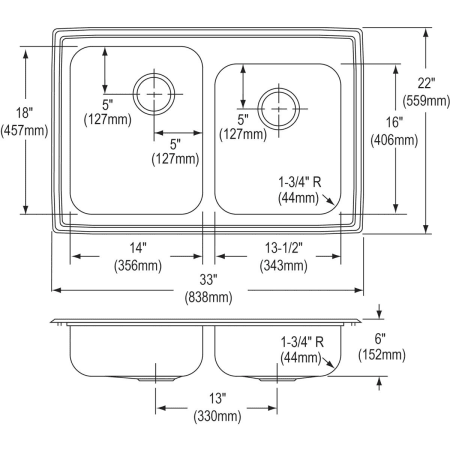 Elkay-LRAD25060-Specification Image