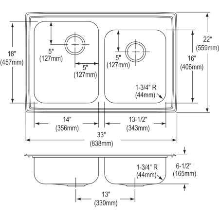 Elkay-LRAD25065-Specification Image