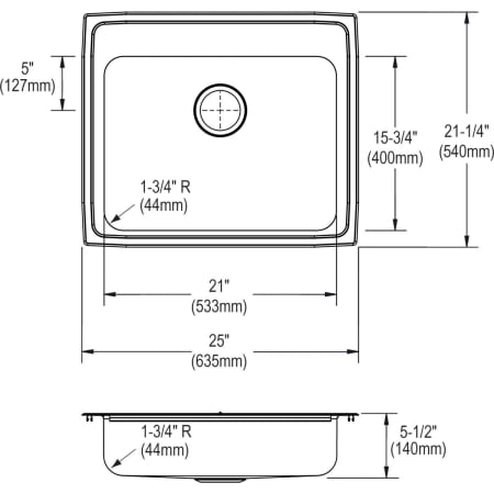 Elkay-LRAD252155-CU-Specification Image