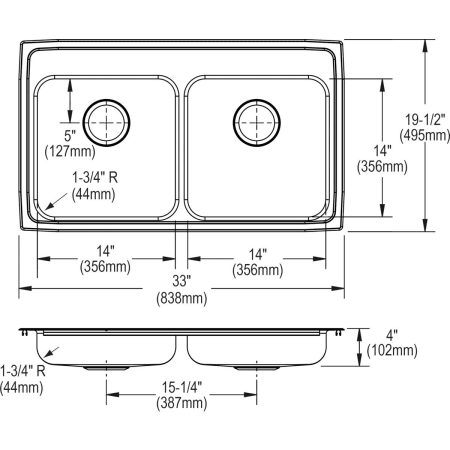Elkay-LRAD331940-Specification Image