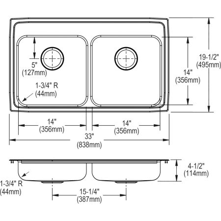 Elkay-LRAD331945-Specification Image