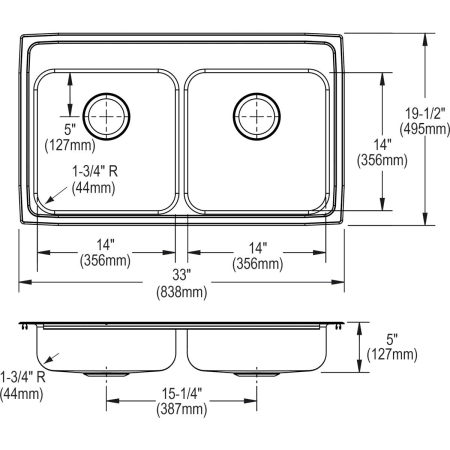 Elkay-LRAD331950-Specification Image