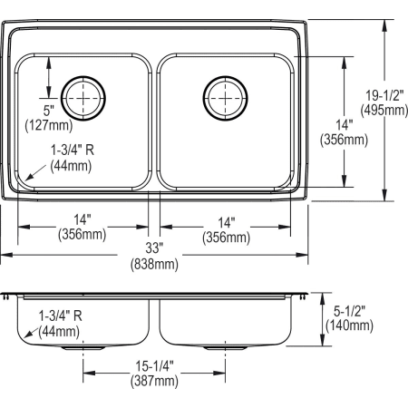 Elkay-LRAD331955MR2-Specification Image